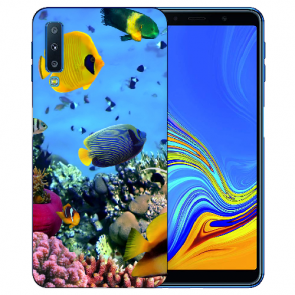 Samsung Galaxy A7 2018 Silikon Handy Hülle mit Fotodruck Korallenfische