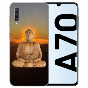 Samsung Galaxy A70 Silikon TPU Hülle mit Bilddruck Frieden buddha