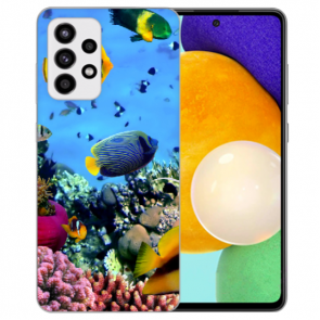 Samsung Galaxy A72 5G Silikon Hülle mit Fotodruck Korallenfische