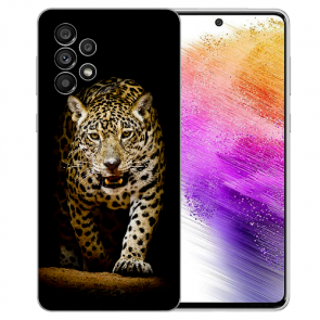 TPU Handy Schale für Samsung Galaxy A73 (5G) Bilddruck Leopard bei der Jagd