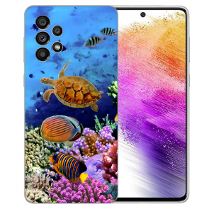 TPU Handy Bilddruck Aquarium Schildkröten für Samsung Galaxy A73 (5G)