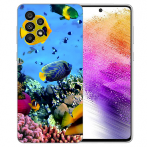 TPU Schutzhülle Bilddruck Korallenfische für Samsung Galaxy A73 (5G) Etui