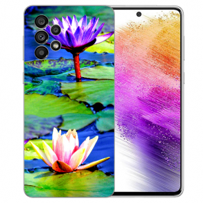 TPU Handy Bilddruck Lotosblumen für Samsung Galaxy A73 (5G) Etui