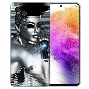 Schutzhülle Silikoncover für Samsung Galaxy A73 (5G) Bilddruck Robot Girl