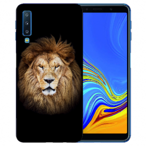 Samsung Galaxy A7 (2018) Silikon TPU Schutzhülle mit Löwe Fotodruck