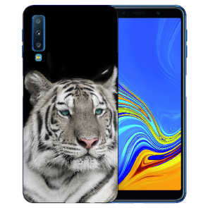 Samsung Galaxy A7 (2018) Silikon TPU Schutzhülle mit Tiger Foto Druck