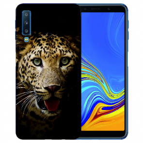 Samsung Galaxy A7 (2018) Silikon TPU Schutzhülle mit Leopard Fotodruck