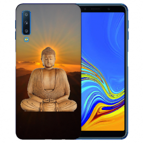Samsung Galaxy A7 (2018) Silikon Hülle mit Frieden buddha Fotodruck 