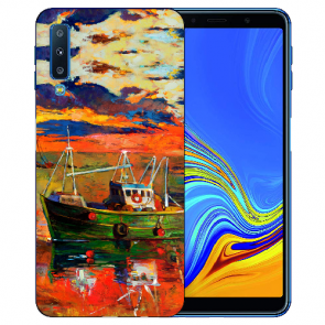 Samsung Galaxy A7 (2018) Silikon TPU Hülle mit Gemälde Fotodruck 