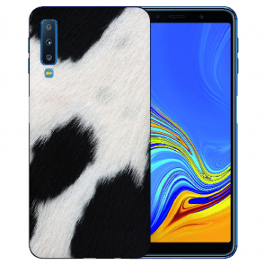 Samsung Galaxy A7 (2018) Silikon TPU Hülle mit Kuhmuster Fotodruck