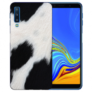 Samsung Galaxy A7 (2018) Silikon TPU Hülle mit Kuhmuster Fotodruck 