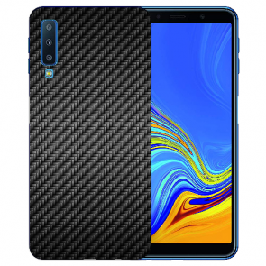 Silikon Hülle mit Carbon Optik Fotodruck für Samsung Galaxy A7 (2018)