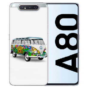 Samsung Galaxy A80 Silikon TPU Hülle mit Bilddruck Hippie Bus