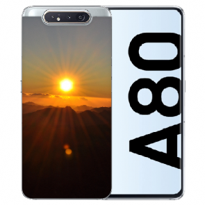 Samsung Galaxy A80 Silikon TPU Hülle mit Bilddruck Sonnenaufgang