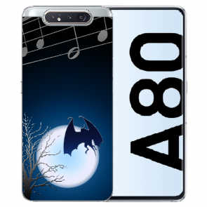 Samsung Galaxy A80 Silikon TPU mit Fledermaus-mond Bilddruck 