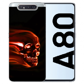 Samsung Galaxy A80 Silikon TPU Hülle mit Bilddruck Totenschädel