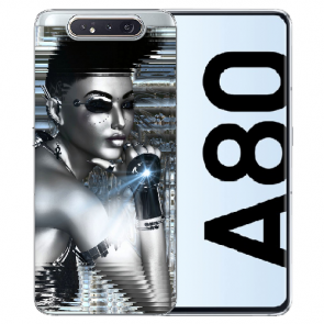 Samsung Galaxy A80 Silikon TPU mit Bilddruck Robot Girl