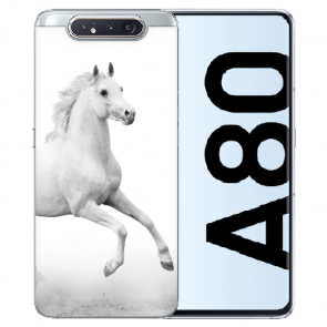 Silikon TPU Case Schutzhülle für Samsung Galaxy A80 mit Pferd Bilddruck