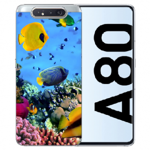 Samsung Galaxy A80 Silikon TPU mit Bilddruck Korallenfische