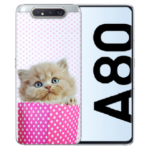 Samsung Galaxy A80 Silikon TPU mit Bilddruck Kätzchen Baby