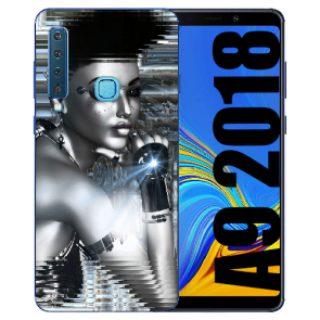 Samsung Galaxy A9 (2018) Silikon TPU Hülle mit Bilddruck Robot Girl