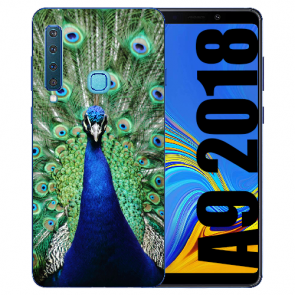 Schutzhülle Silikon TPU für Samsung Galaxy A9 (2018) mit Pfau Bilddruck
