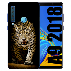 Samsung Galaxy A9 (2018) Silikon Hülle mit Bilddruck Leopard beim Jagd