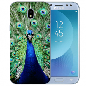 Samsung Galaxy J3 (2017) TPU-Silikon Hülle mit Fotodruck Pfau 