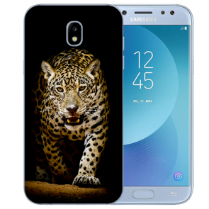 Samsung Galaxy J3 (2017) TPU Hülle mit Fotodruck Leopard beim Jagd