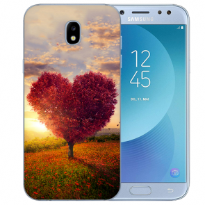 Samsung Galaxy J3 (2017) TPU Silikon Hülle mit Fotodruck Herzbaum