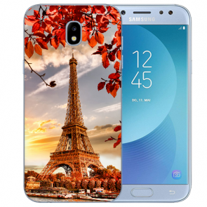 Samsung Galaxy J3 (2017) TPU-Silikon Hülle mit Fotodruck Eiffelturm