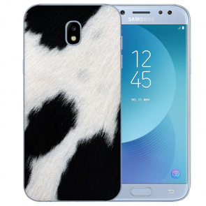 Samsung Galaxy J3 (2017) TPU-Silikon Hülle mit Fotodruck Kuhmuster 