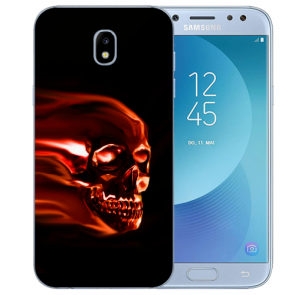 Samsung Galaxy J3 (2017) Silikon TPU Hülle mit Fotodruck Totenschädel