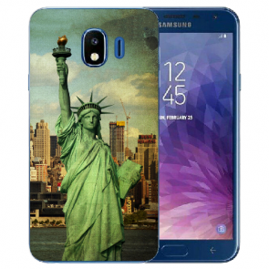 Samsung Galaxy J4 (2018) Silikon Hülle mit Fotodruck Freiheitsstatue