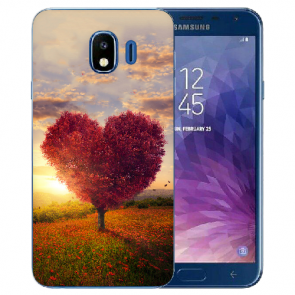 Silikon Hülle mit Fotodruck Herzbaum für Samsung Galaxy J4 (2018)