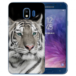 Samsung Galaxy J4 (2018) Silikon TPU Schutzhülle mit Tiger Fotodruck