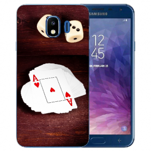 Samsung Galaxy J4 (2018) Silikon Hülle mit Fotodruck Spielkarten-Würfel