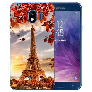 Samsung Galaxy J4 (2018) Silikon TPU Hülle mit Fotodruck Eiffelturm