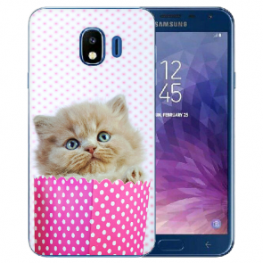 Samsung Galaxy J4 (2018) Silikon Hülle mit Fotodruck Kätzchen Baby 