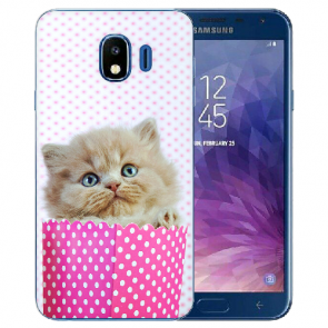 Samsung Galaxy J4 (2018) Silikon Hülle mit Fotodruck Kätzchen Baby