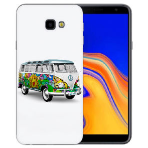 Samsung Galaxy J4 Plus (2018) Silikon Hülle mit Fotodruck Hippie Bus