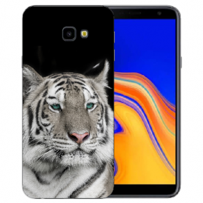 Samsung Galaxy J4 Plus (2018) Silikon TPU Hülle mit Tiger Fotodruck