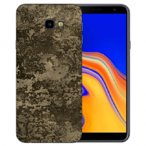 Samsung Galaxy J4 +(2018) Silikon Hülle mit Fotodruck Braune Muster