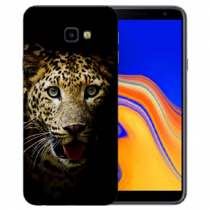 Samsung Galaxy J4 Plus (2018) Silikon TPU Hülle mit Leopard Fotodruck