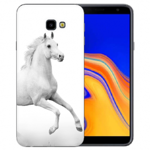 Samsung Galaxy J4 Plus (2018) Silikon TPU Hülle mit Pferd Fotodruck