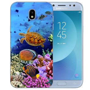 Samsung Galaxy J5 2017 Silikon Hülle mit Fotodruck Aquarium Schildkröten