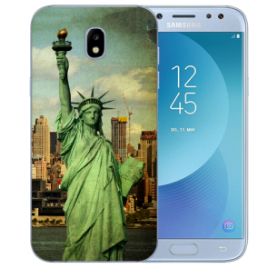 Samsung Galaxy J5 (2017) Silikon Hülle mit Freiheitsstatue Fotodruck 