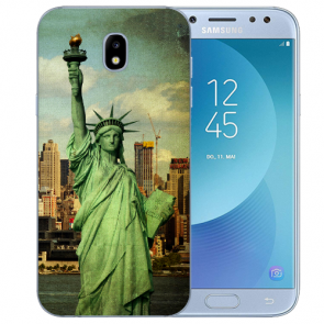 Samsung Galaxy J5 (2017) Silikon Hülle mit Freiheitsstatue Fotodruck