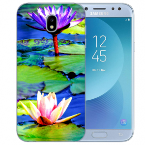 Samsung Galaxy J5 2017 Silikon Hülle mit Fotodruck Lotosblumen Etui