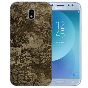 Samsung Galaxy J5 (2017) Silikon TPU Hülle mit Fotodruck Braune Muster